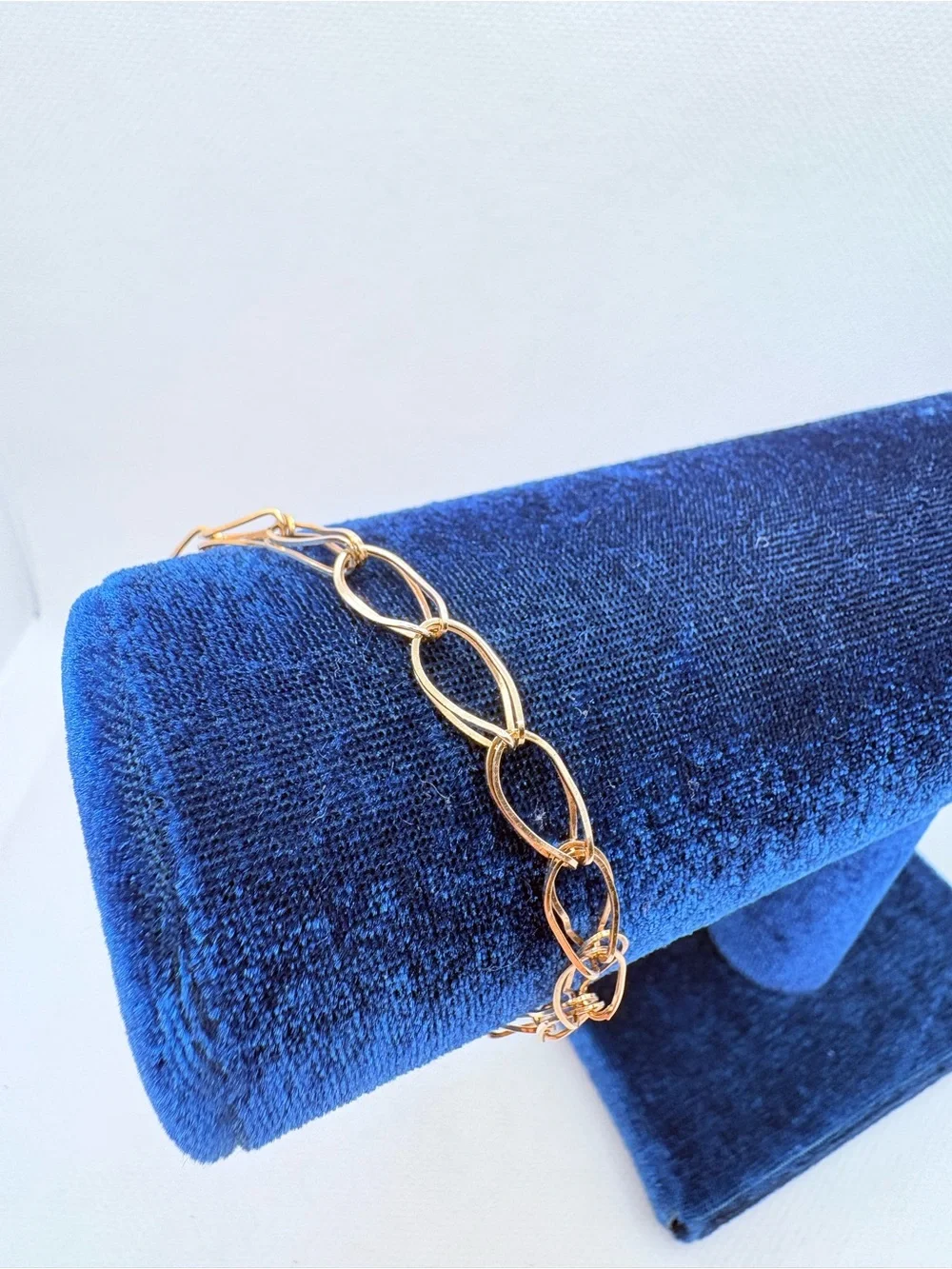 Vintage Yellow Gold Plated Air flex Double Link Bracelet Sterling Silver 7.5”